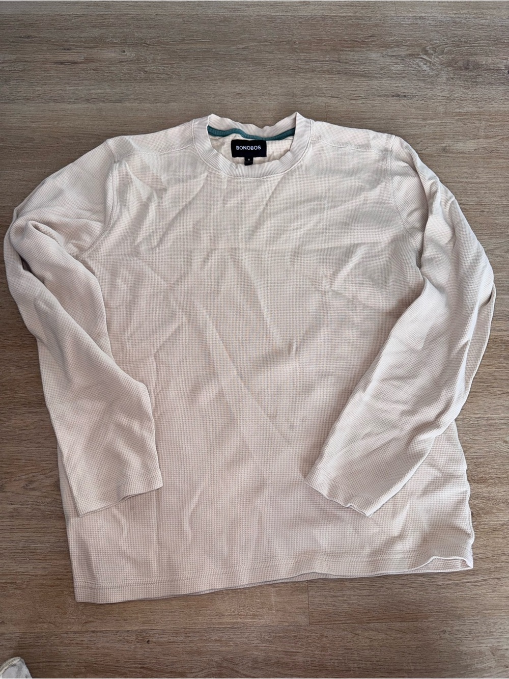 Bonobos Light Beige Waffle Knit Crewneck  men’s Shirt
